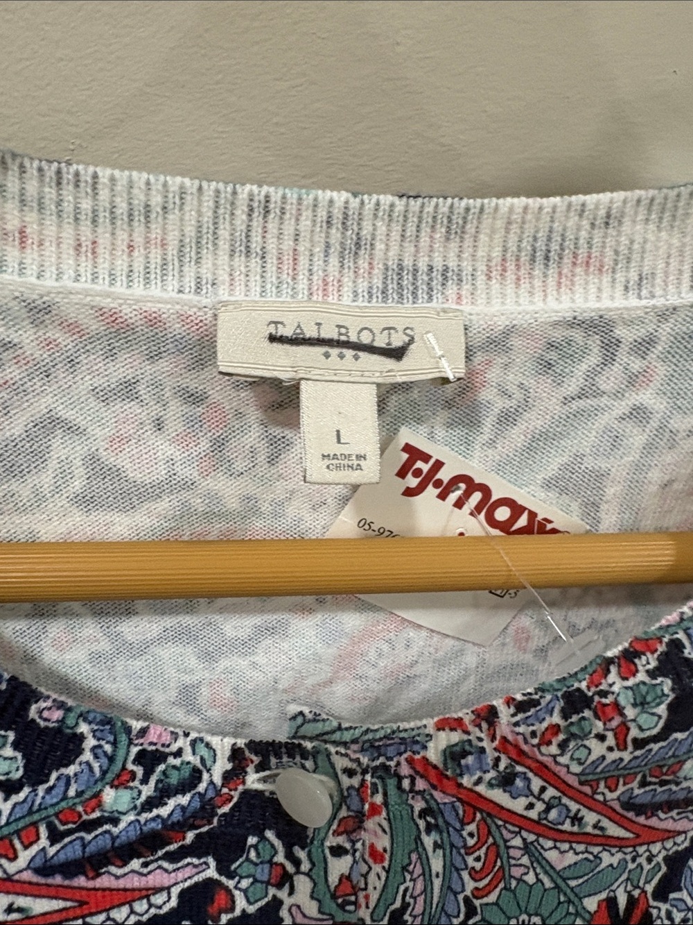 Talbots Cotton Paisley Cardigan, Size L, NWT - Picture 11 of 11